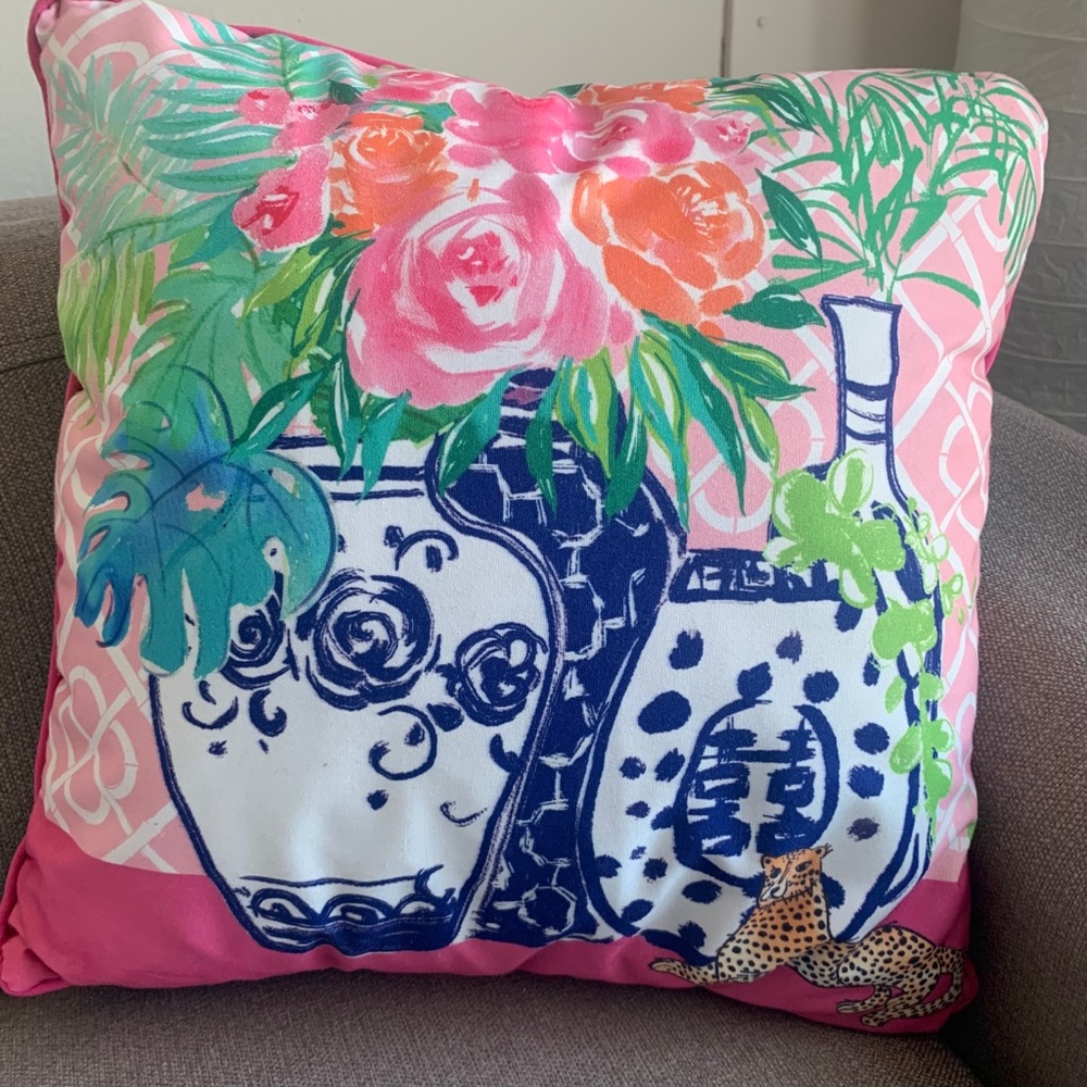 Floral Pagoda Cheetah Throw Pillow